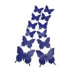 Set of 12 pieces butterflies with adhesive, house or event decorations, purple color, A36